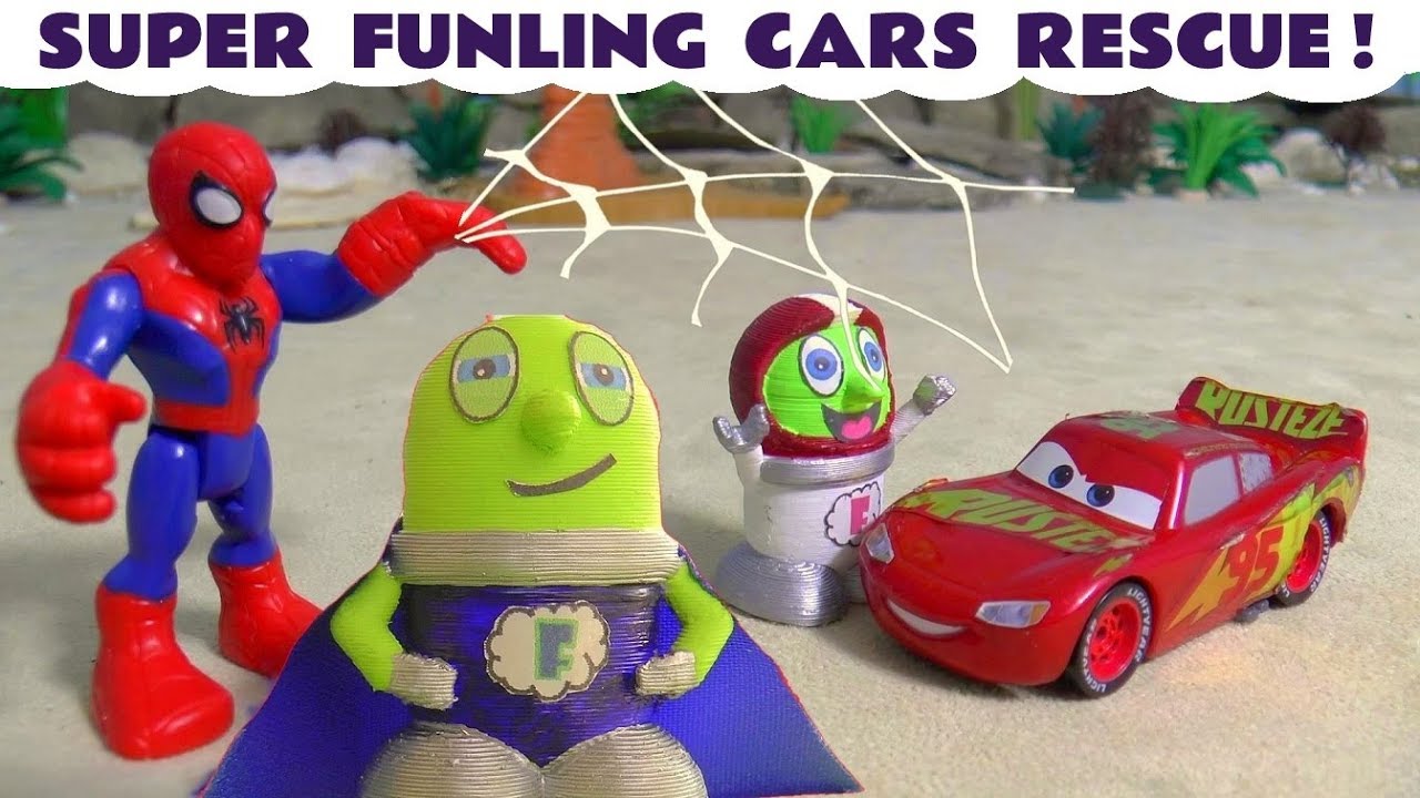 Super Funling Rescues Toy Car Lightning McQueen - A Funlings Story For Kids