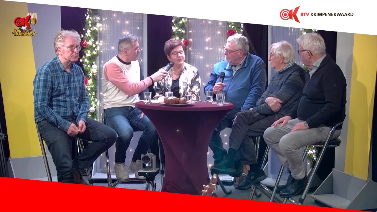 Eindejaarsmarathon - met Anita Timmerman, Kees Vos, John van Dam en Jan van Arkel.