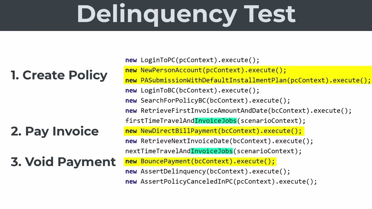 CenterTest in 90 Seconds - BillingCenter Delinquencies
