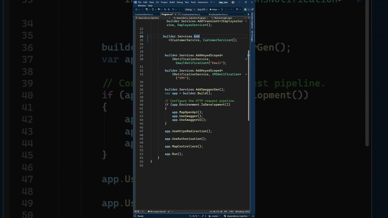 AddSingleton vs AddScoped vs AddTransient