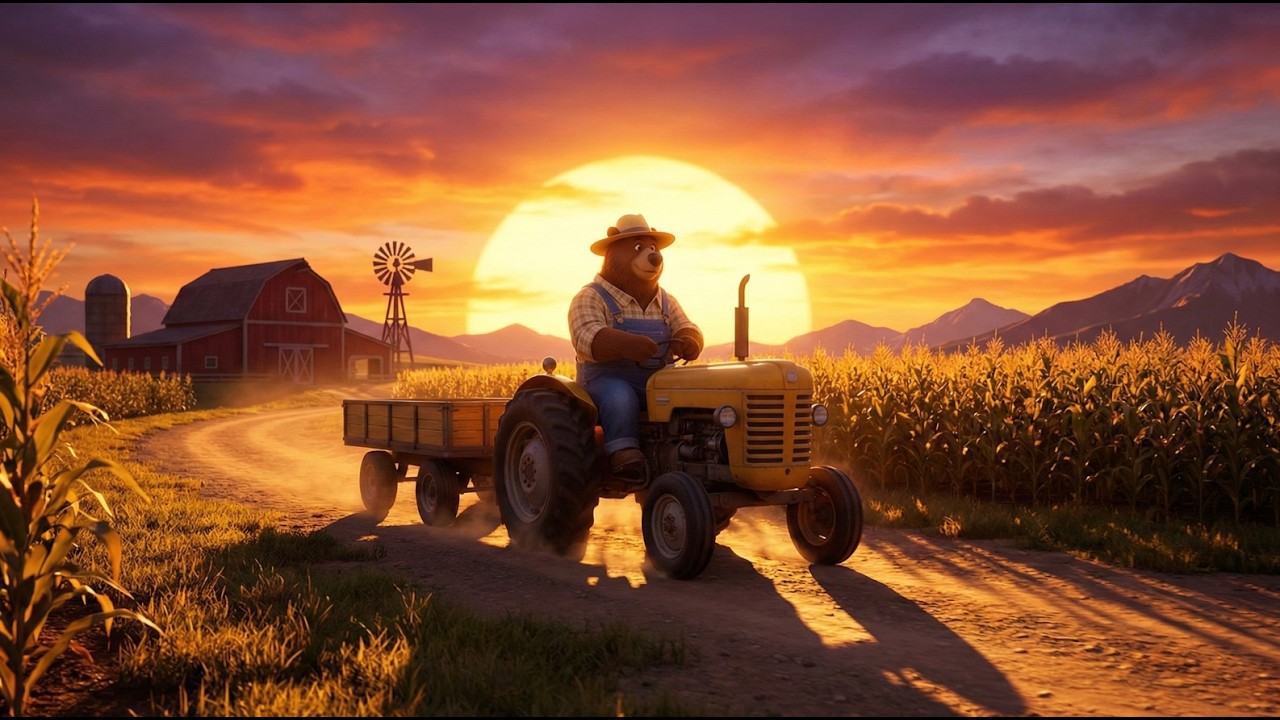 🚜 Bear Farmer's Market Day: Selling Giant Pumpkin & Sunset Drive 🎃