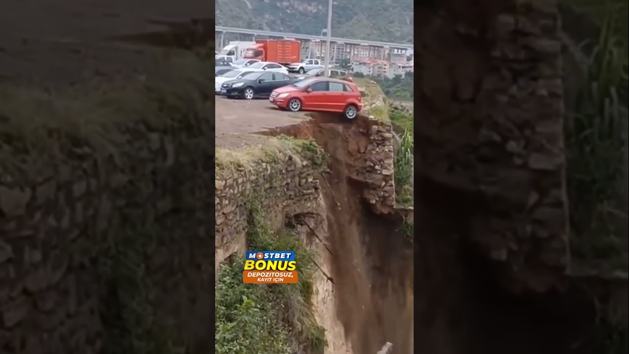 a car falling off the cliff