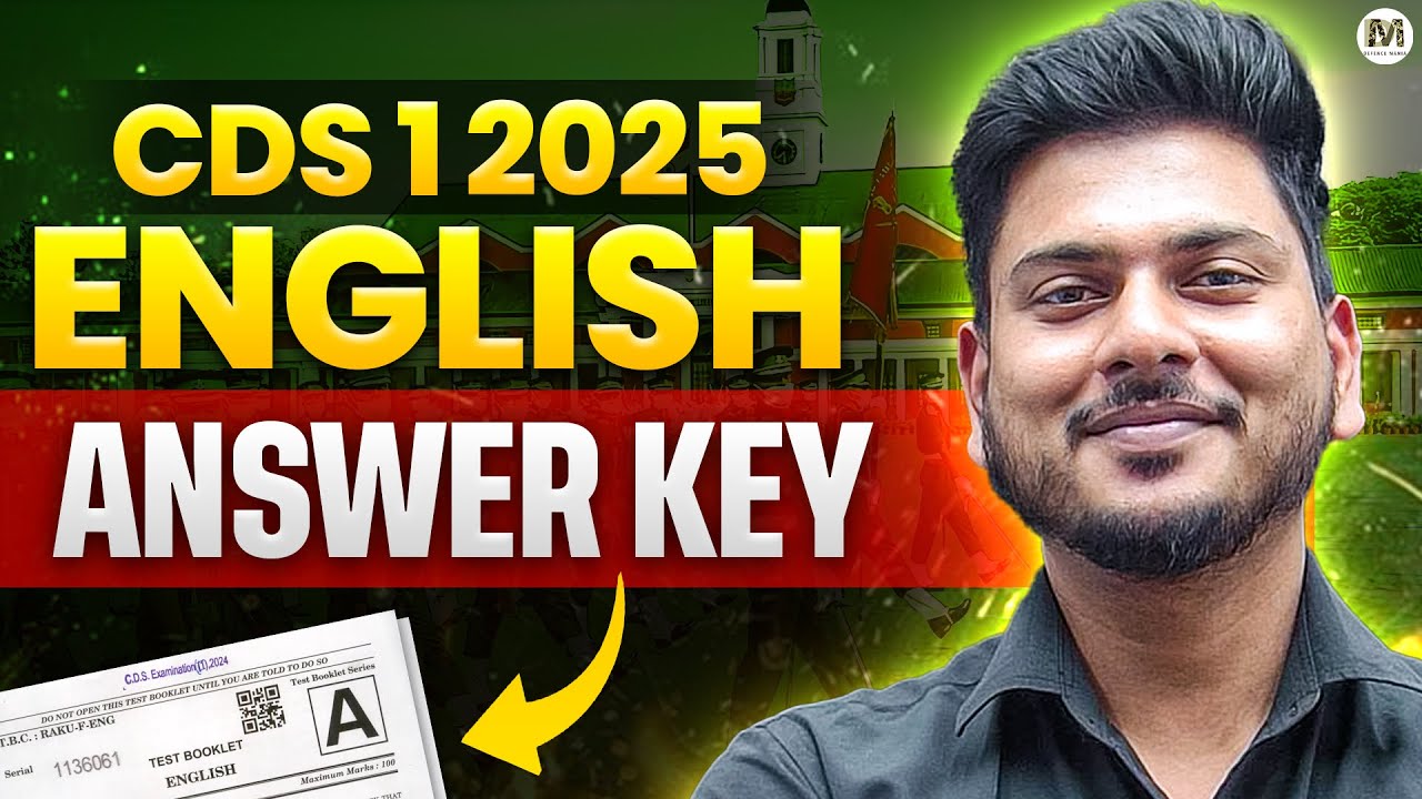 CDS 1 2025 English Answer Key By Sahil Bhaiya