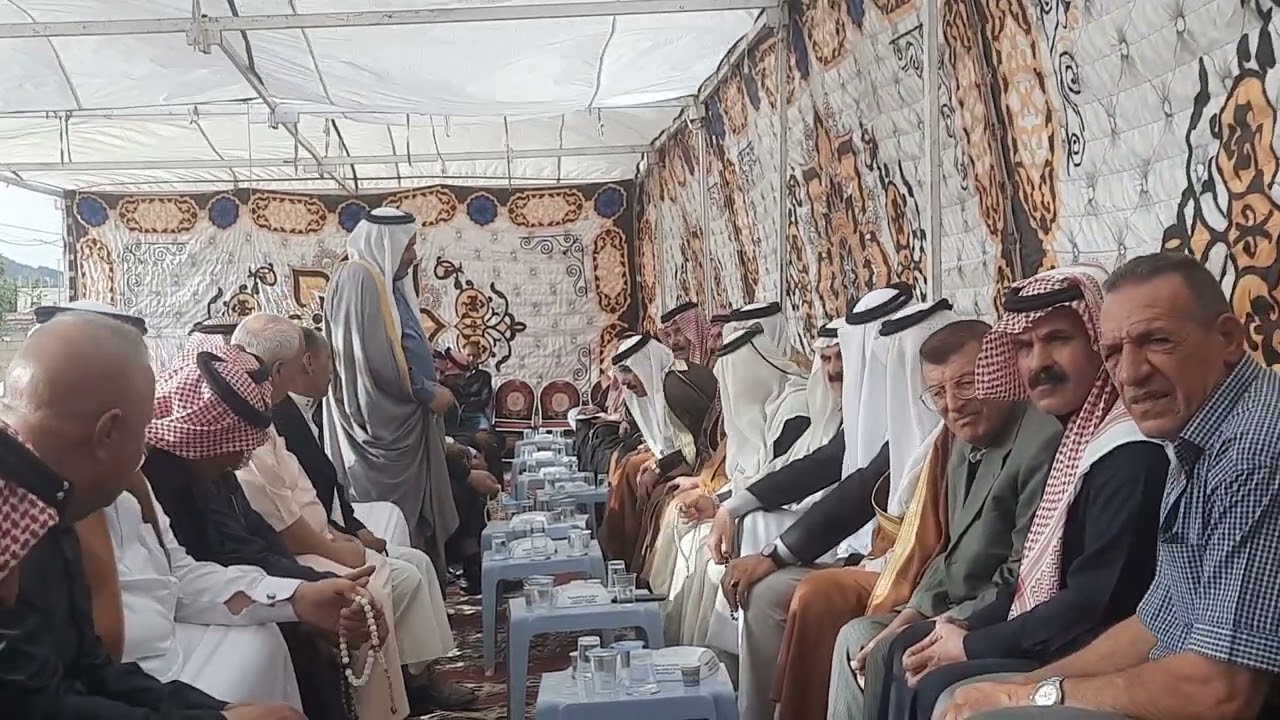 جاهة صلح عشيرة المجالي مع ابو شبيب  لسان مجالي ابو عرابي العدوان ولسان ابو شبيب ابو انس السبعاوي