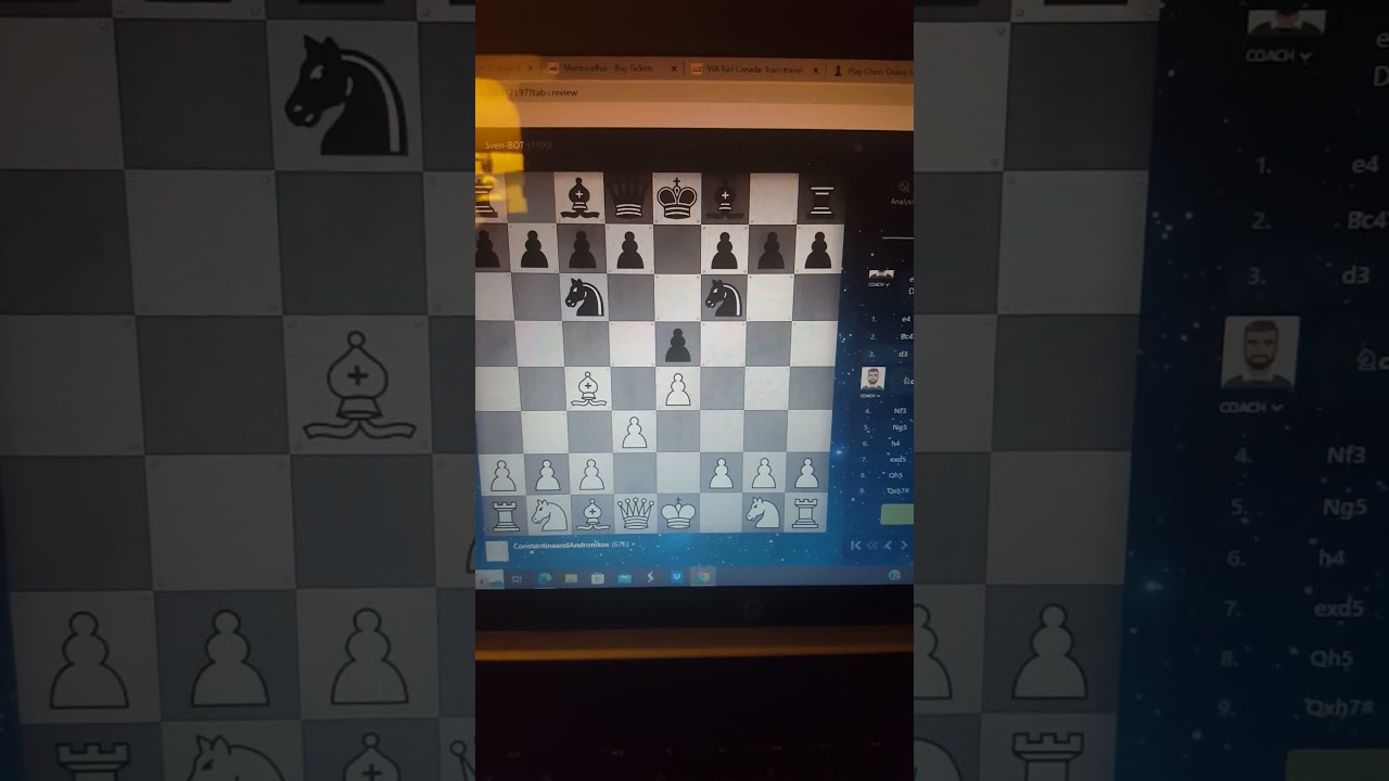 How I beat an 1100 chess bot in 9 moves.          