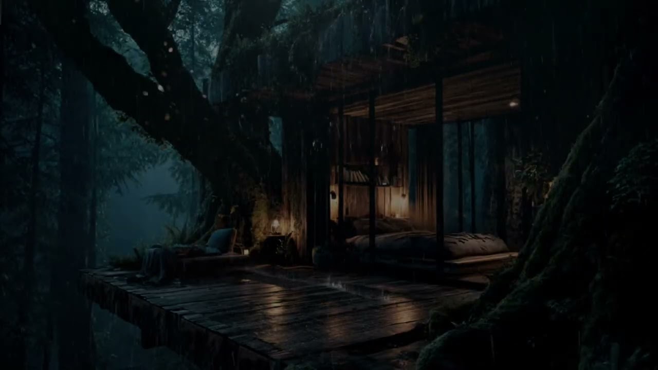 Lonely Cabin Thunderstorm Rain on Tin Roof | Sleep Instantly