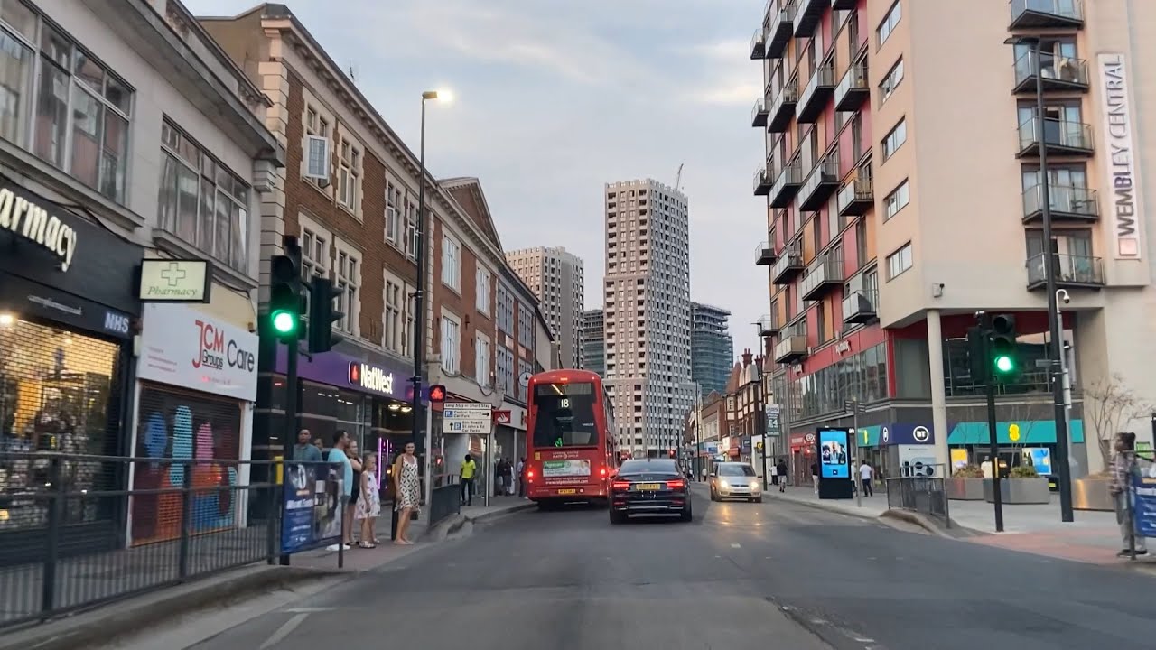 Driving through North West London - Wembley - Harlesden - Warwick Avenue