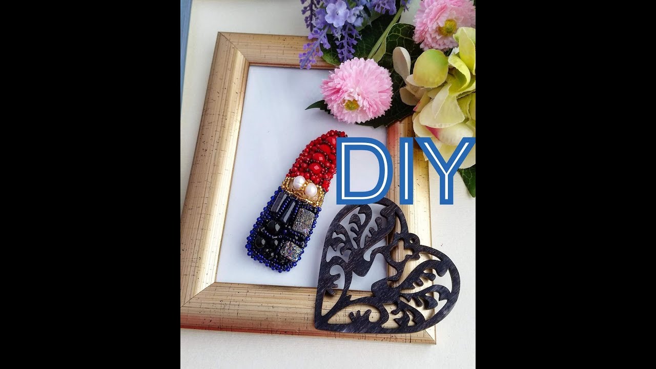 Как сделать брошь помаду. Мастер класс брошь помада.  How to make a lipstick brooch