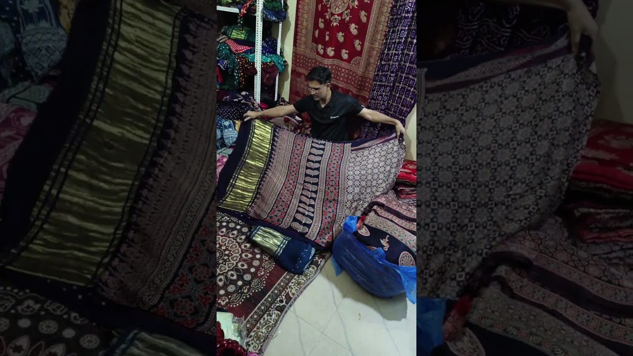 Ajarakh TCU pallu saree 1400  rs. Ni prise ma new stock available 