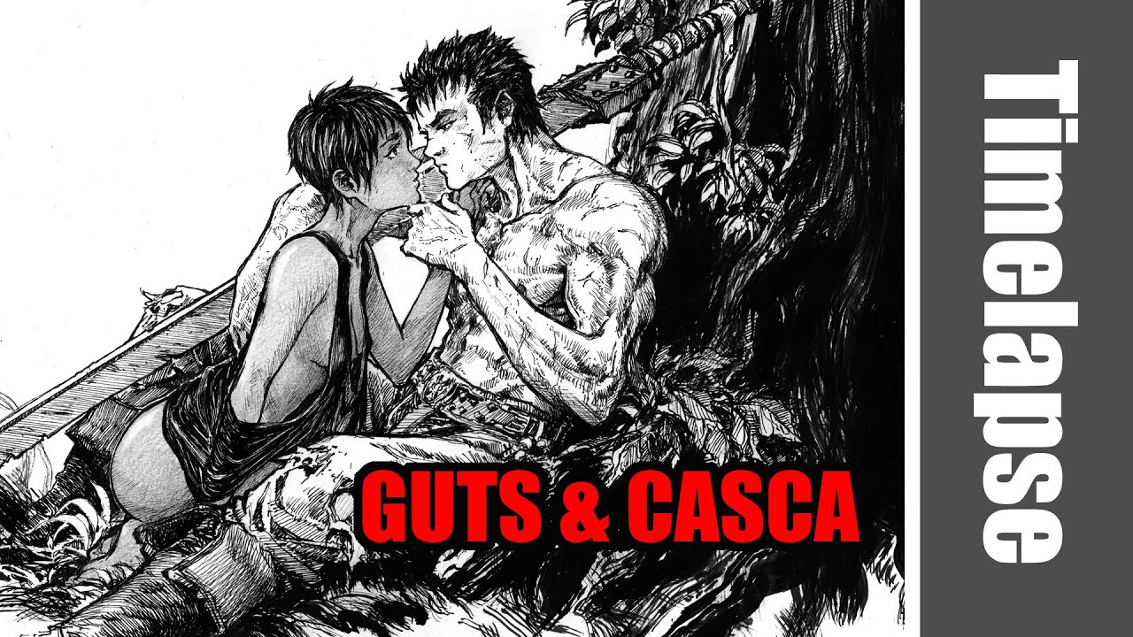 Drawing Guts & Casca (from the Manga Berserk ) - Timelapse | Red Hawk