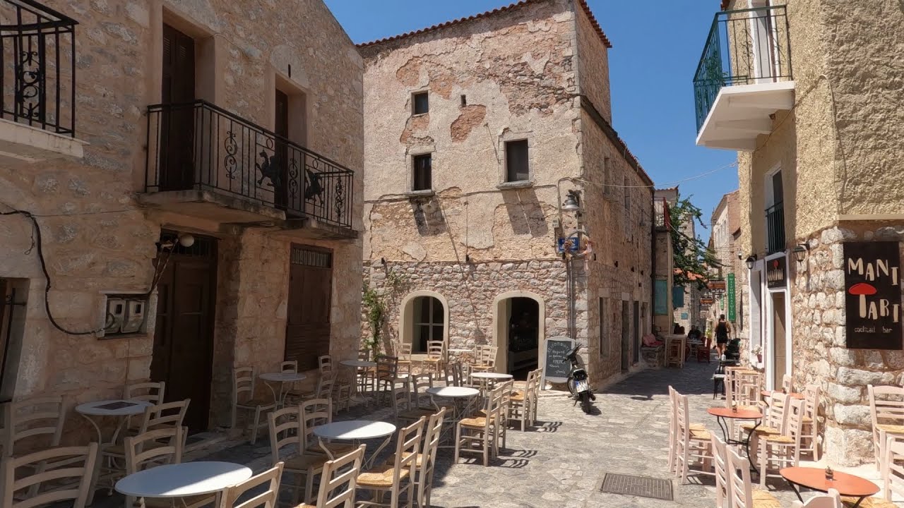 Areopoli on the Mani Peloponnese Greece. A walking tour
