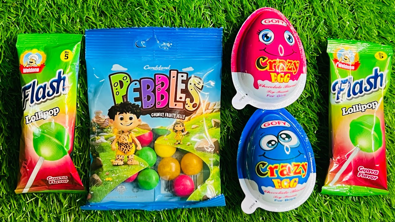 ASMR Candy Tapping 🍫 Kinder Joy, Snickers &pebbles jelly | Ultra Relaxing Sounds