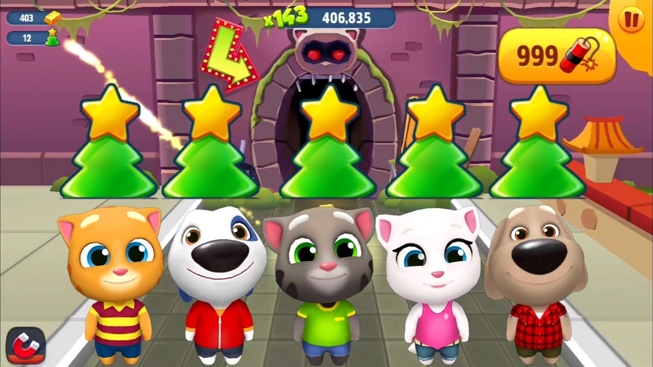 Talking Tom Gold Run Gameplay 2016 - Festive Fun In China - Tom vs Raccoon - (Android)