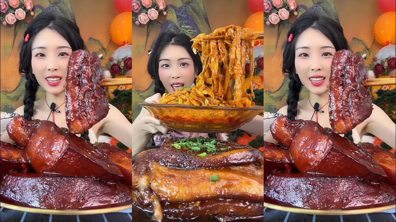 [ASMR] [MUKBANG] 紅燒肉GIANT PORK BELLY MUKBANG SHOW EATING SHOW #asmr #eatingshow #mukbang #food