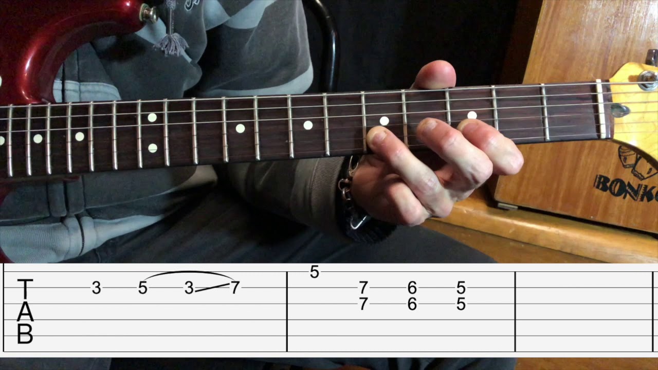 solo guitar Blues shuffle en (G7 )By Gus Quin tabs