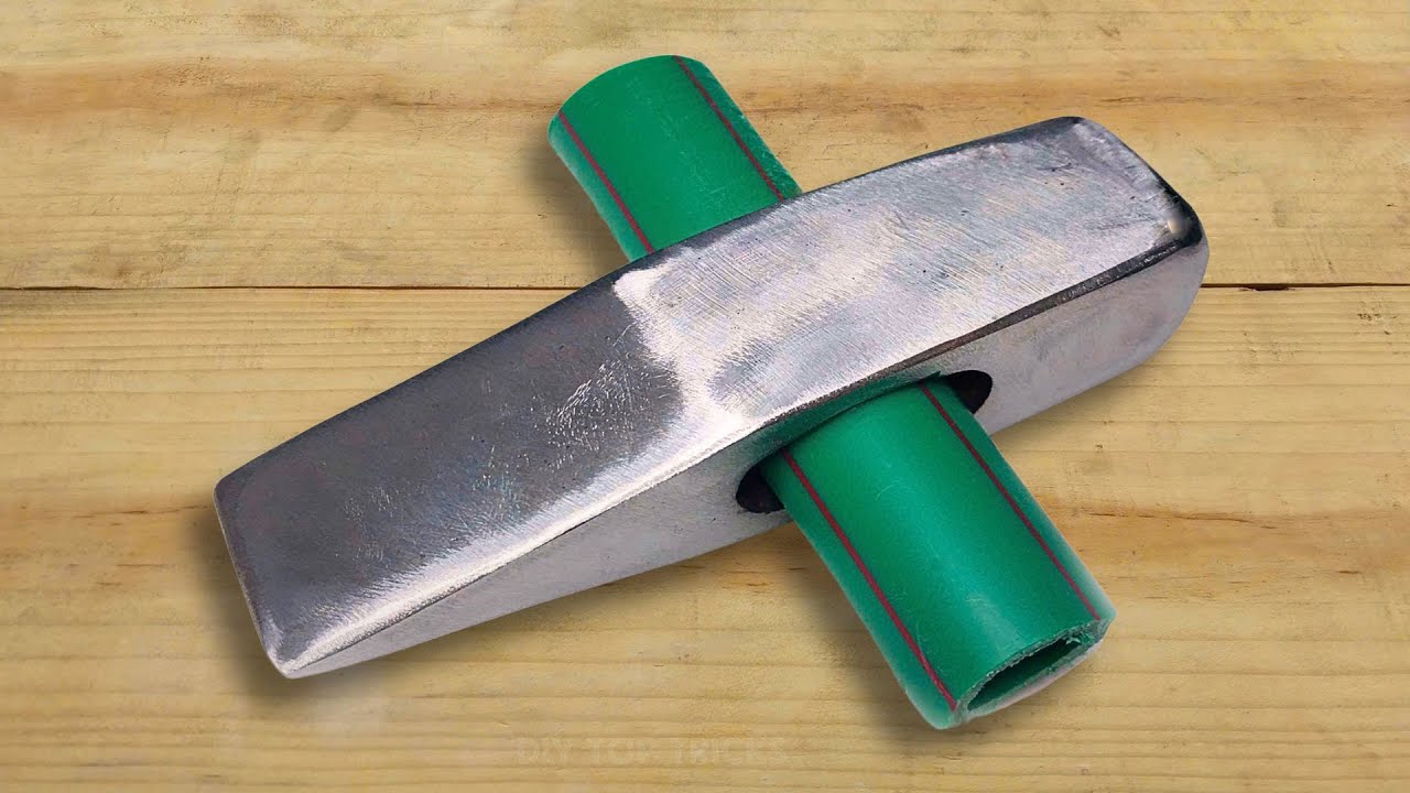 How to make a hammer handle from PVC pipe, restore rusty hammer