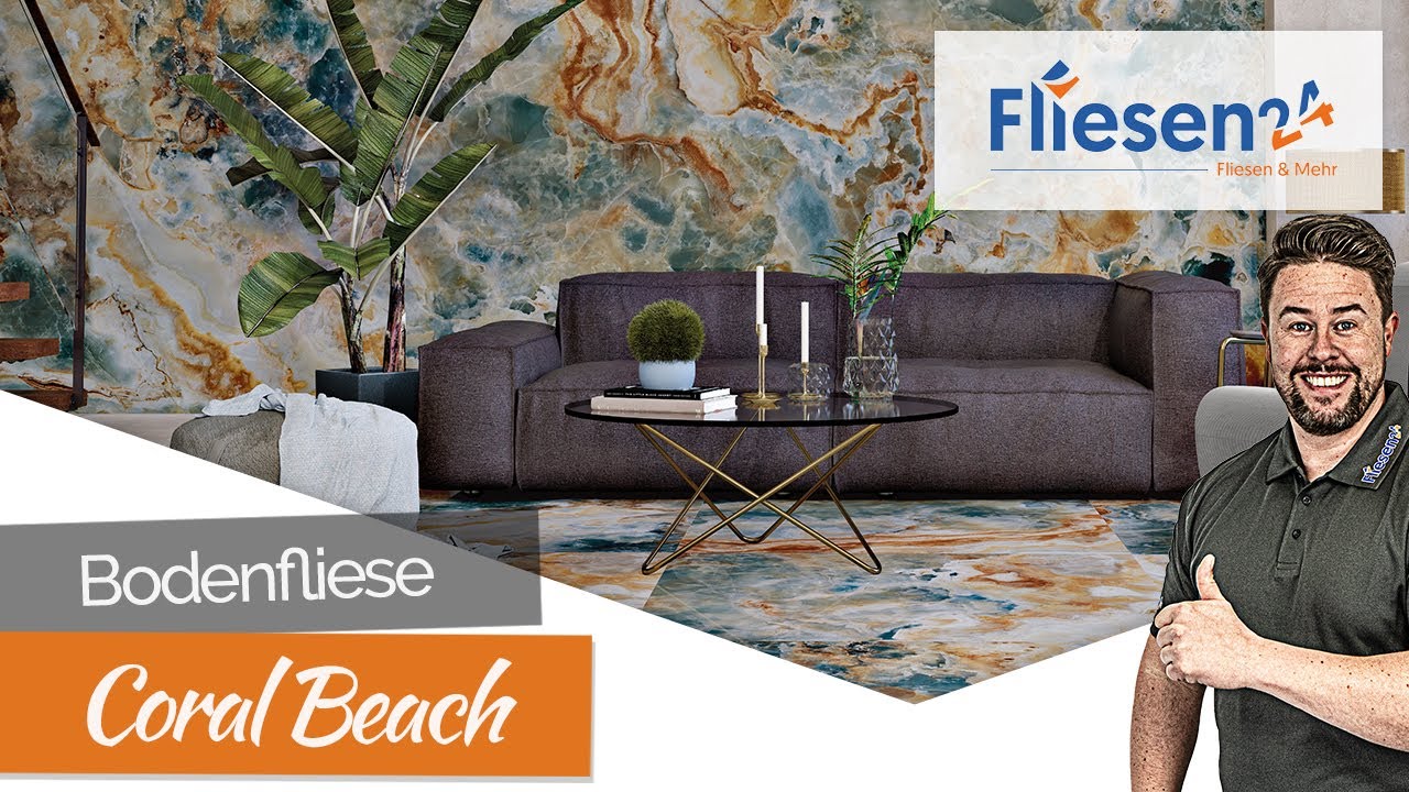 Spektakul&auml;re Natursteinoptik | Coral Beach 60x120 cm | poliertes Feinsteinzeug f&uuml;r Wand und Boden