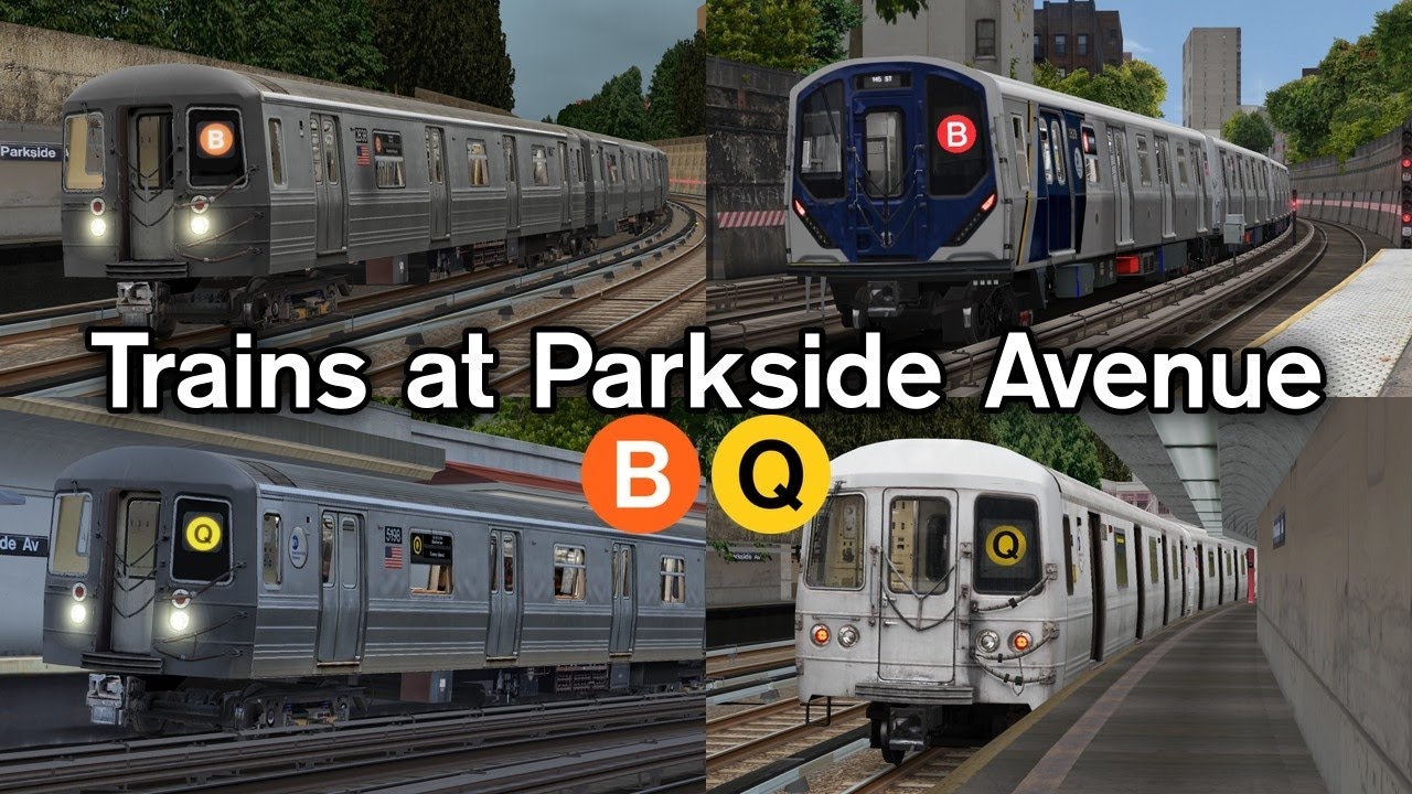 OpenBVE Virtual Railfanning: B and Q Trains at Parkside Avenue
