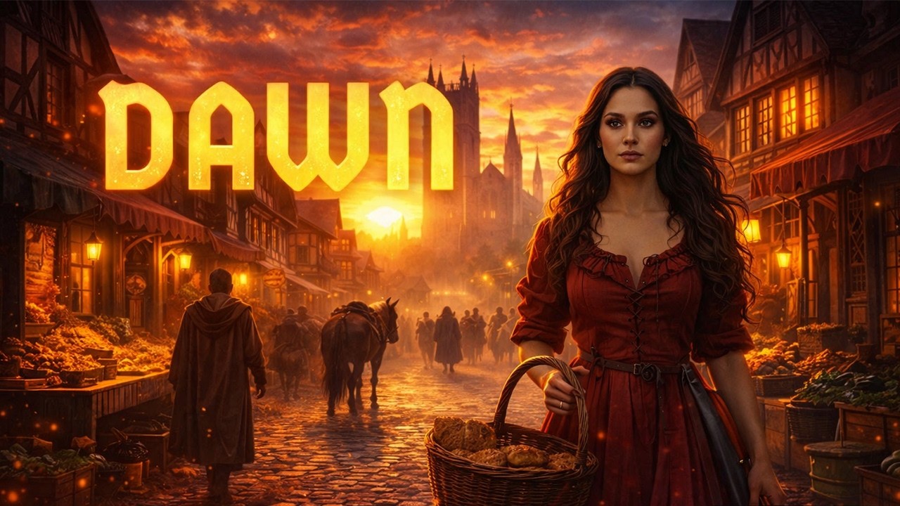 Relaxing History: A Walk Through a Medieval Town at Dawn