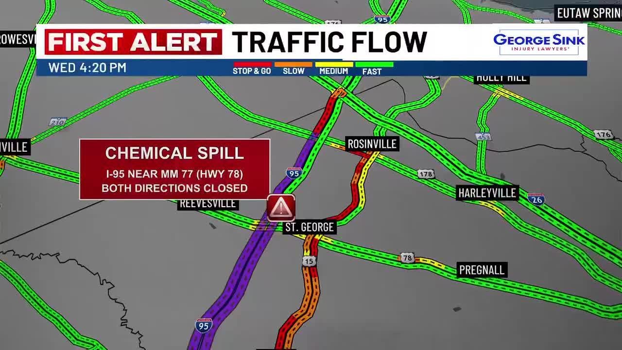 VIDEO: Authorities respond to chemical spill on I-95