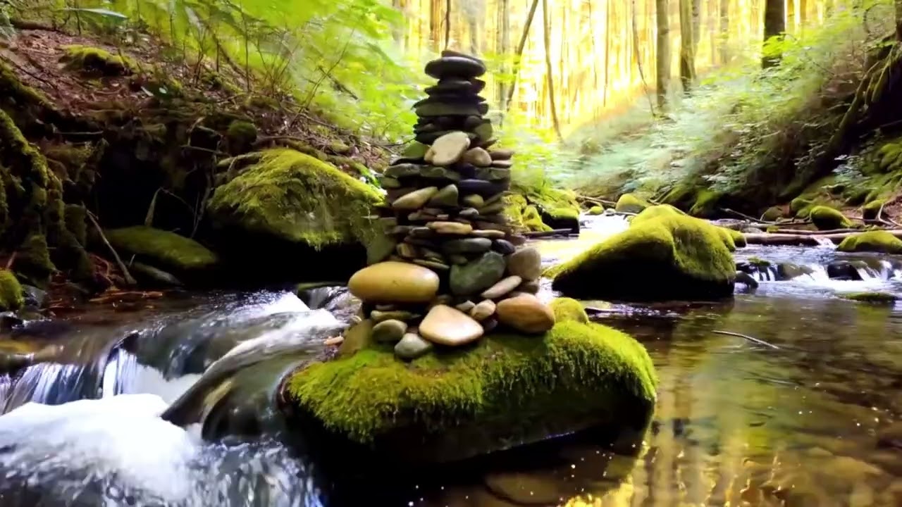 Relaxing Sleep Music with Bamboo Water Sound🌿Deep Sleep Music, Meditation, Calm Anxiety, Quite Time