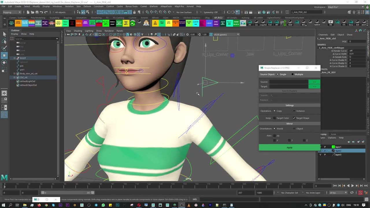 Как заменить шейп(shape) ноды в Maya? Полный обзор скрипта Shape Replacer PRO