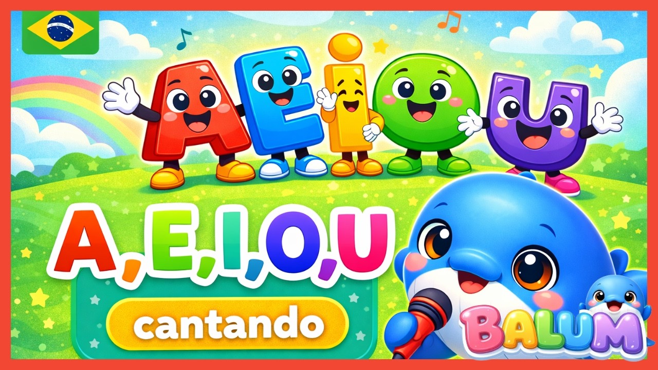 A E I O U 🎤 | Canção das Vogais para Cantar e Se Divertir  - BALUM