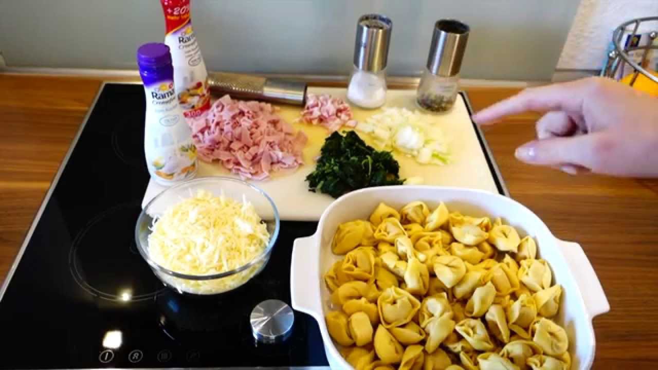 Mama wie kocht man: Tortellini Auflauf mit Spinat und Schinken