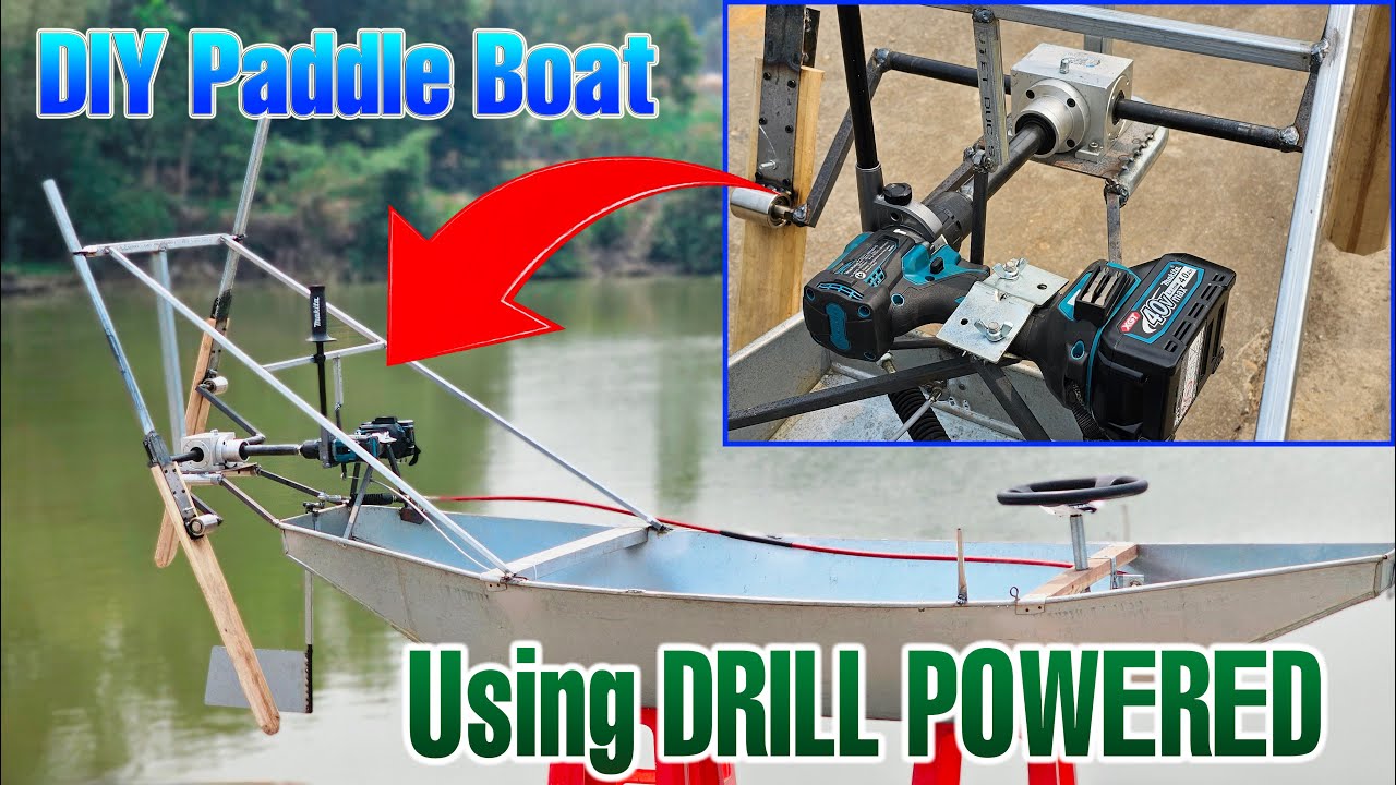 Build A Paddle Boat Using DRILL POWERED