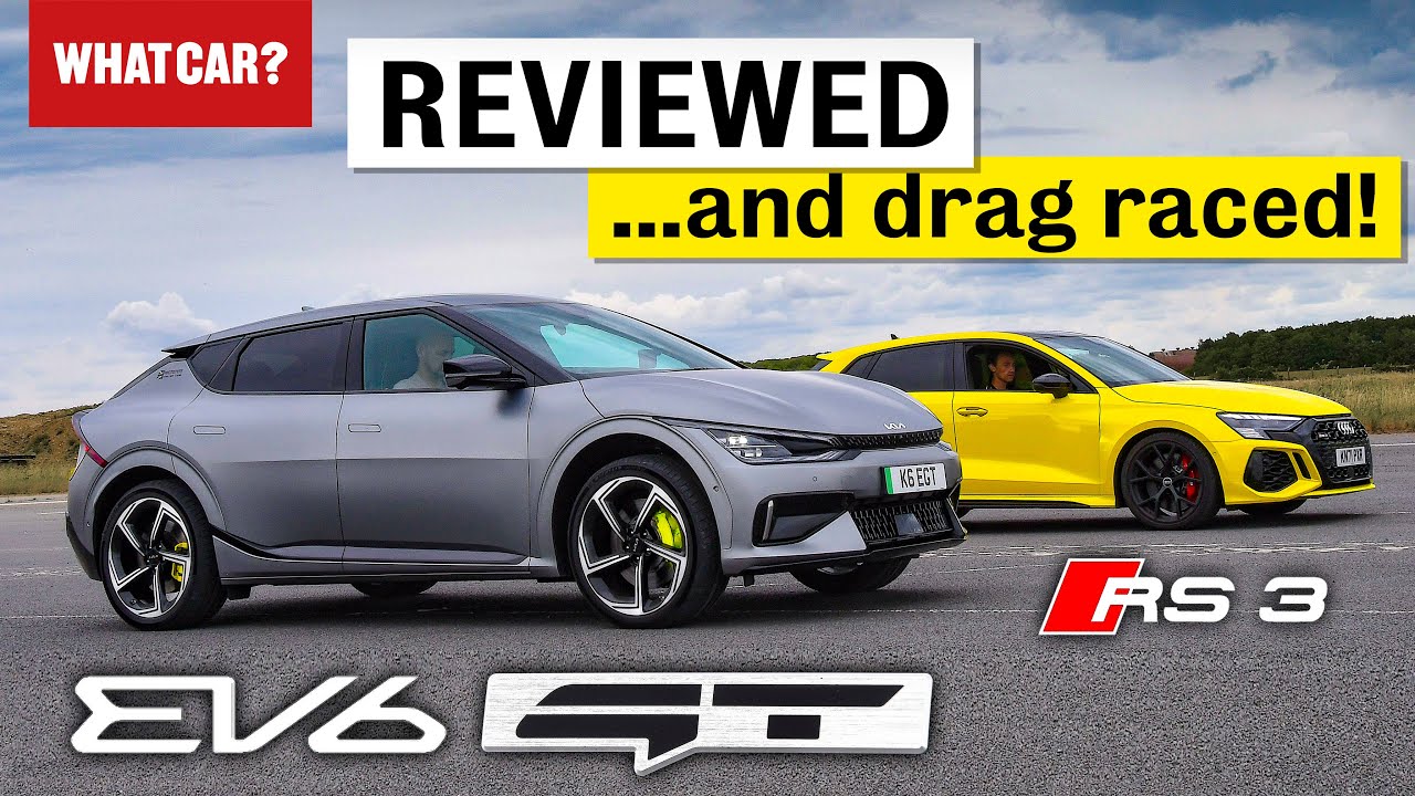 Обзор нового Kia EV6 GT — плюс дрэг-рейсинг с Audi RS3! | What Car?