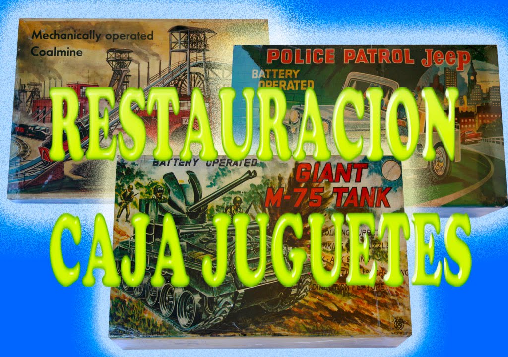 COMO RESTAURAR ARREGLAR CAJA DE JUGUETES ANTIGUOS - caja de carton