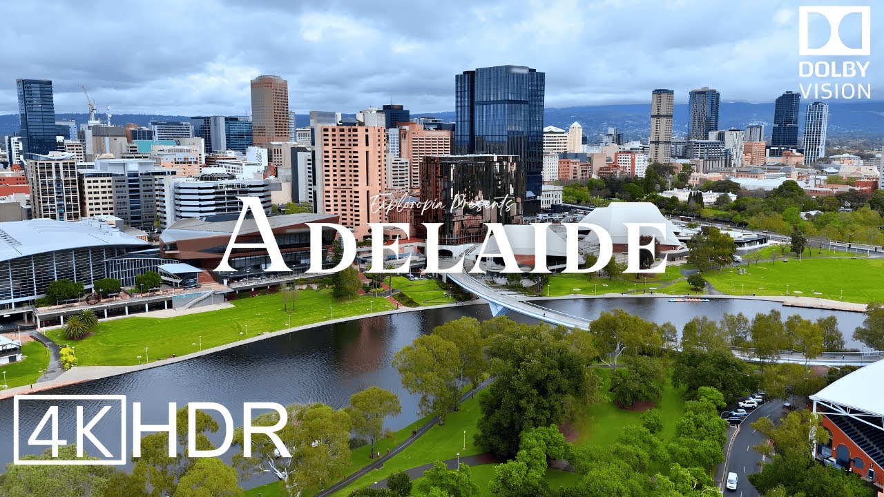 Adelaide City, Australia 🇦🇺 in 4K HDR ULTRA HD 60 FPS Dolby Vision™ Drone Video