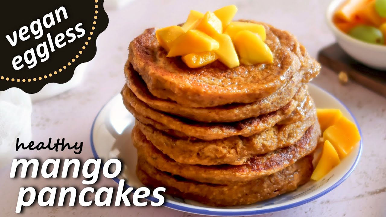 Healthy Mango Pancakes Recipe | Eggless, No Maida | Vegan & Refined Sugar Free | TabuTinkuFoodies