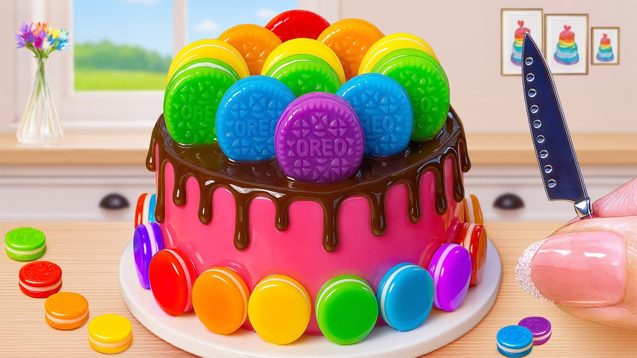 Satisfying Mini Rainbow OREO Cake Recipe With Chocolate [4K]