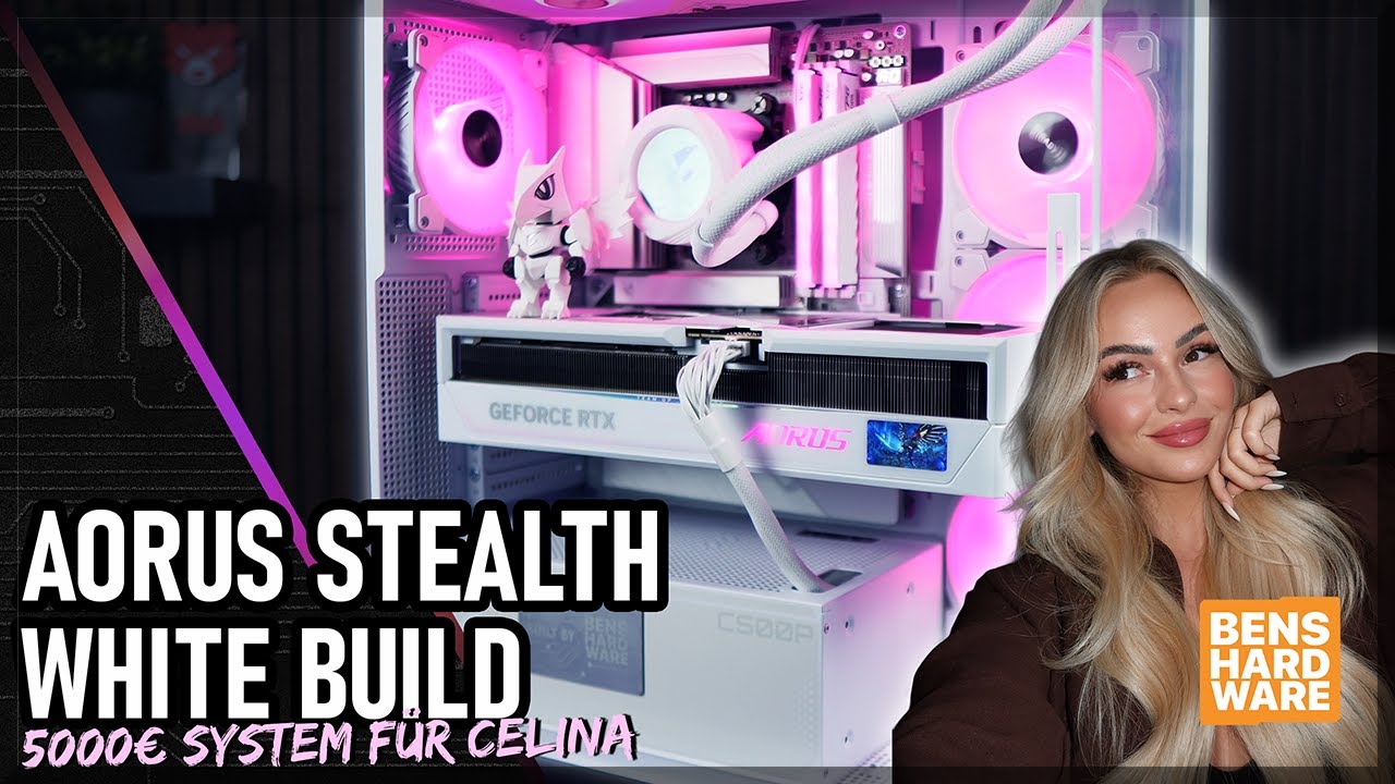 ULTIMATIVER 5000€ AORUS STEALTH WHITE BUILD für CELINA! RTX 5090, 9950X3D und VIELES MEHR!