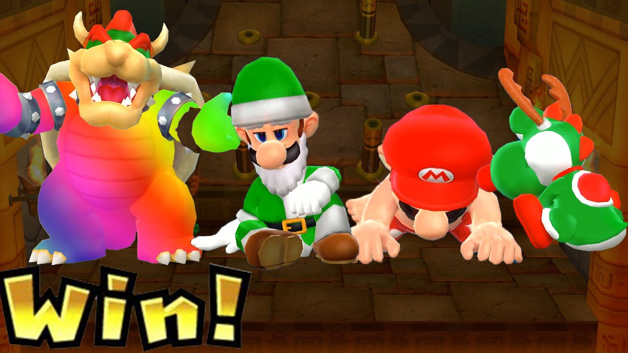 Mario Party 9 Step It Up - Bowser vs Santa Luigi vs Yoshi vs Mario Gameplay #MarioGame