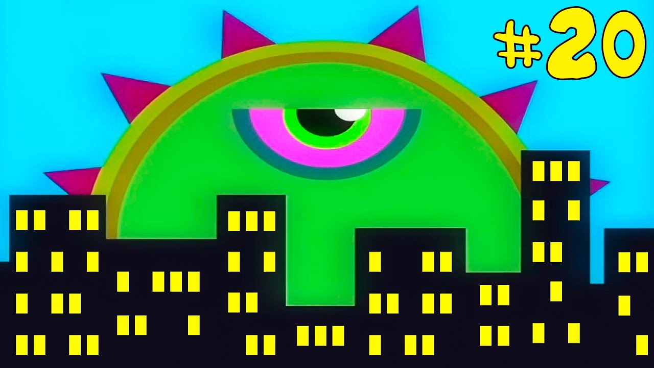 Лизун СЛИЗНЯК захватывает мир #20. Глазастик съел всех в ГОРОДЕ. Игра Mutant Blobs Attack
