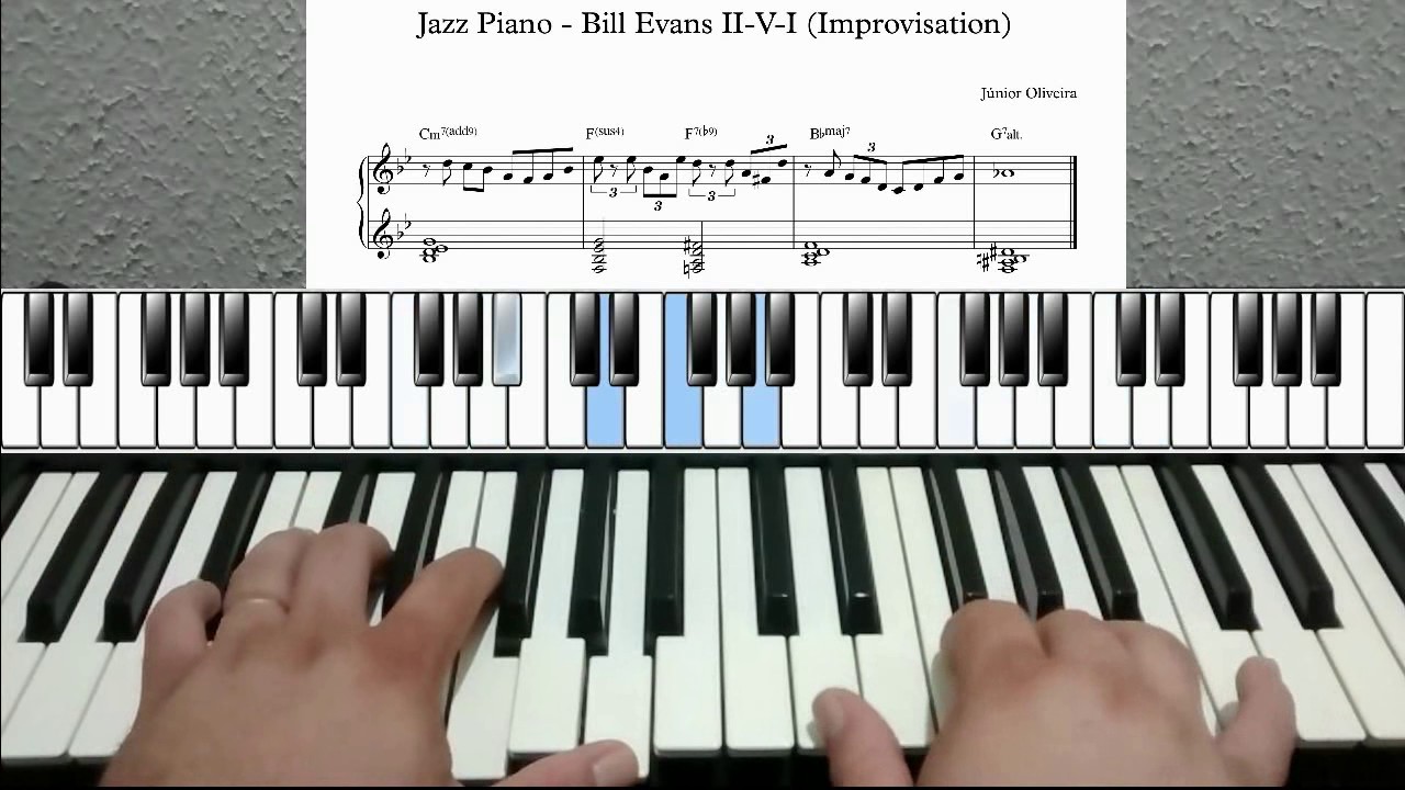 AULA DE TECLADO Jazz Piano - Bill Evans II - V - I  (Improvisation)