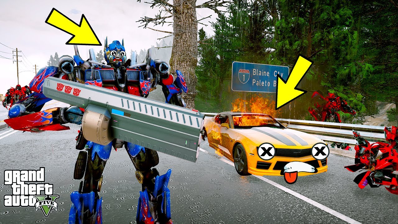 OPTİMUS PRİME BUMBLEBEE'NİN ÖLDÜĞÜNÜ ÖĞRENİYOR! 😭 - GTA 5