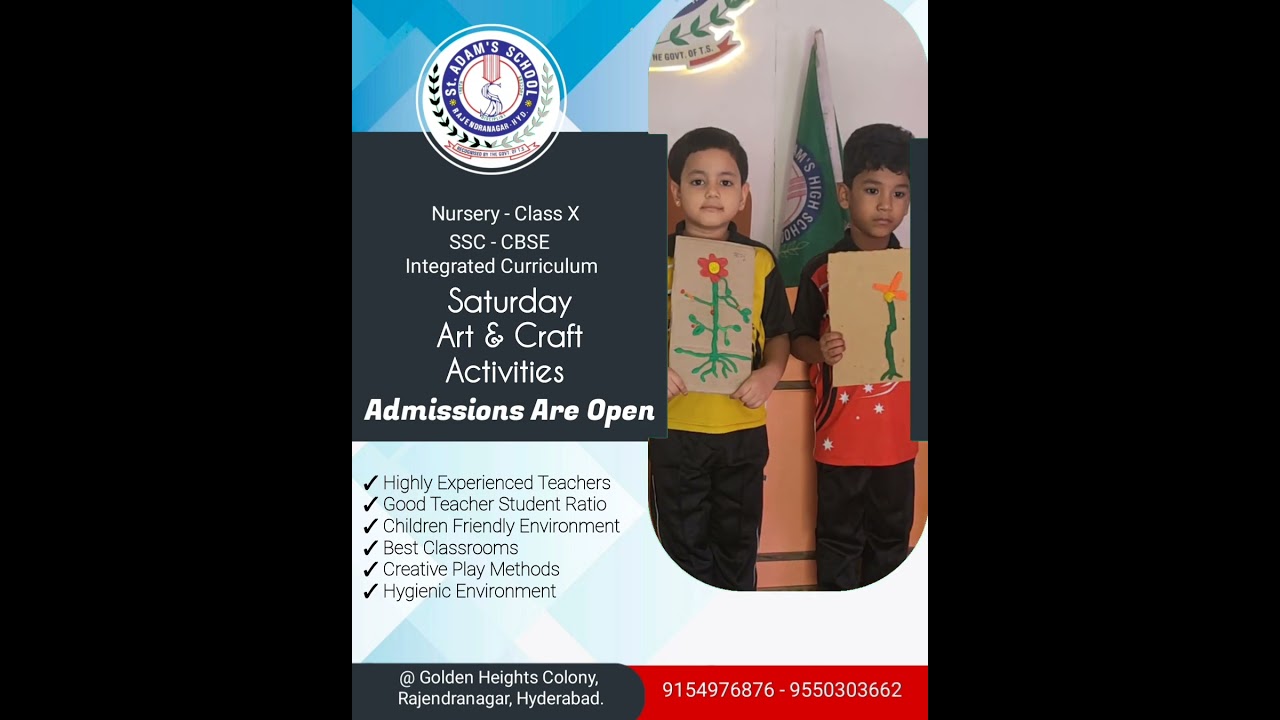 St. Adam's High School | Saturday Art & Craft Activities For Students |