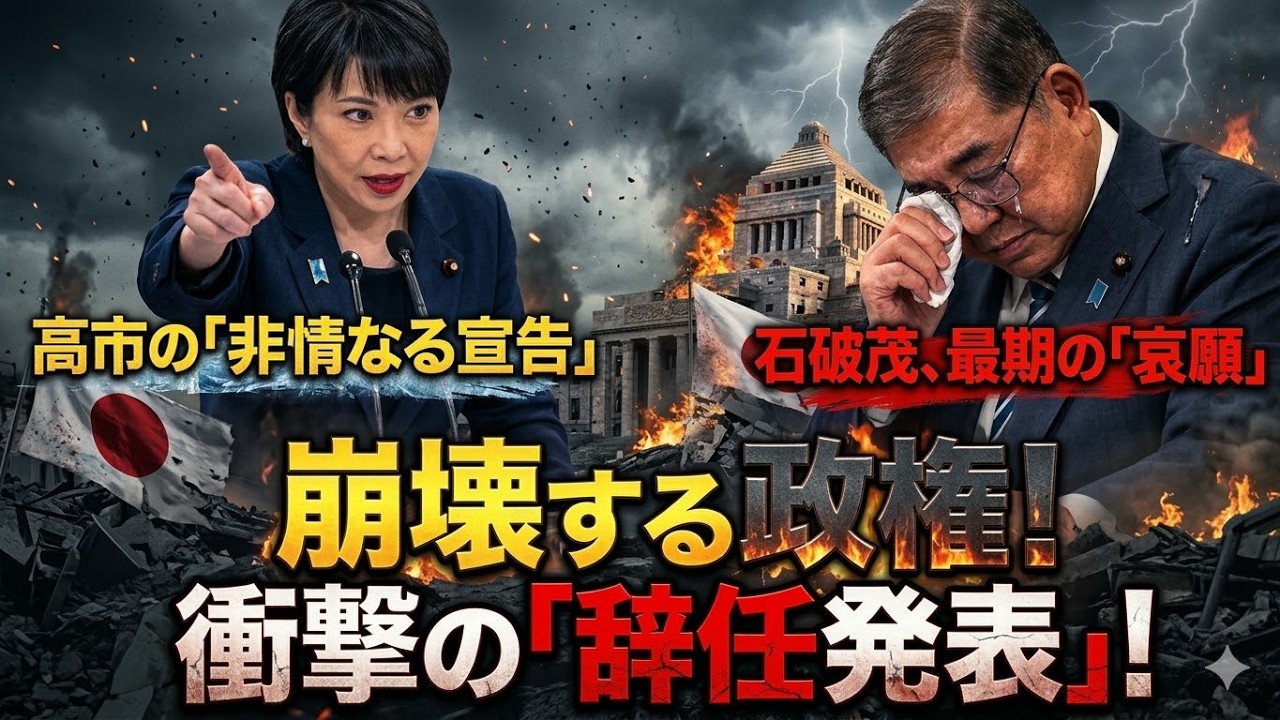 【速報】高市の冷徹な決断で政局激変　石破茂、ついに涙の辞任へ