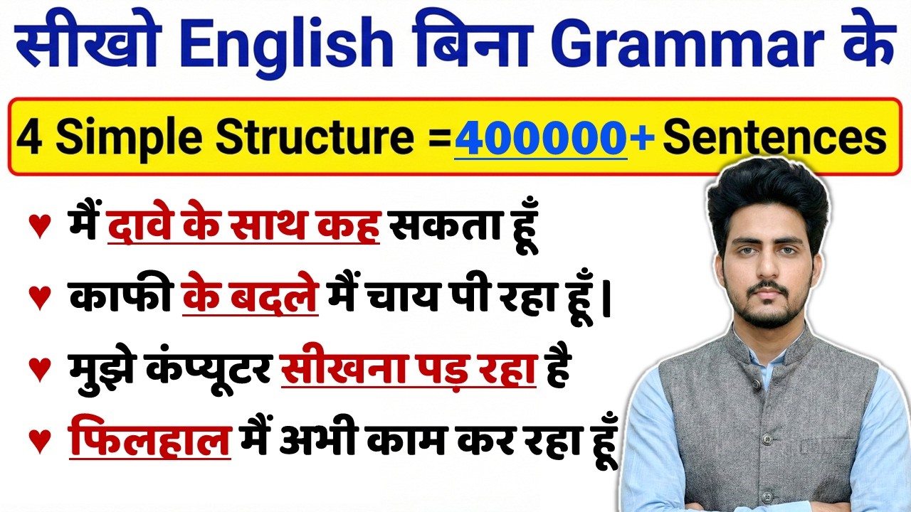 🔥सीखो English बिना Grammar के | 4 Powerful Daily Use Structures