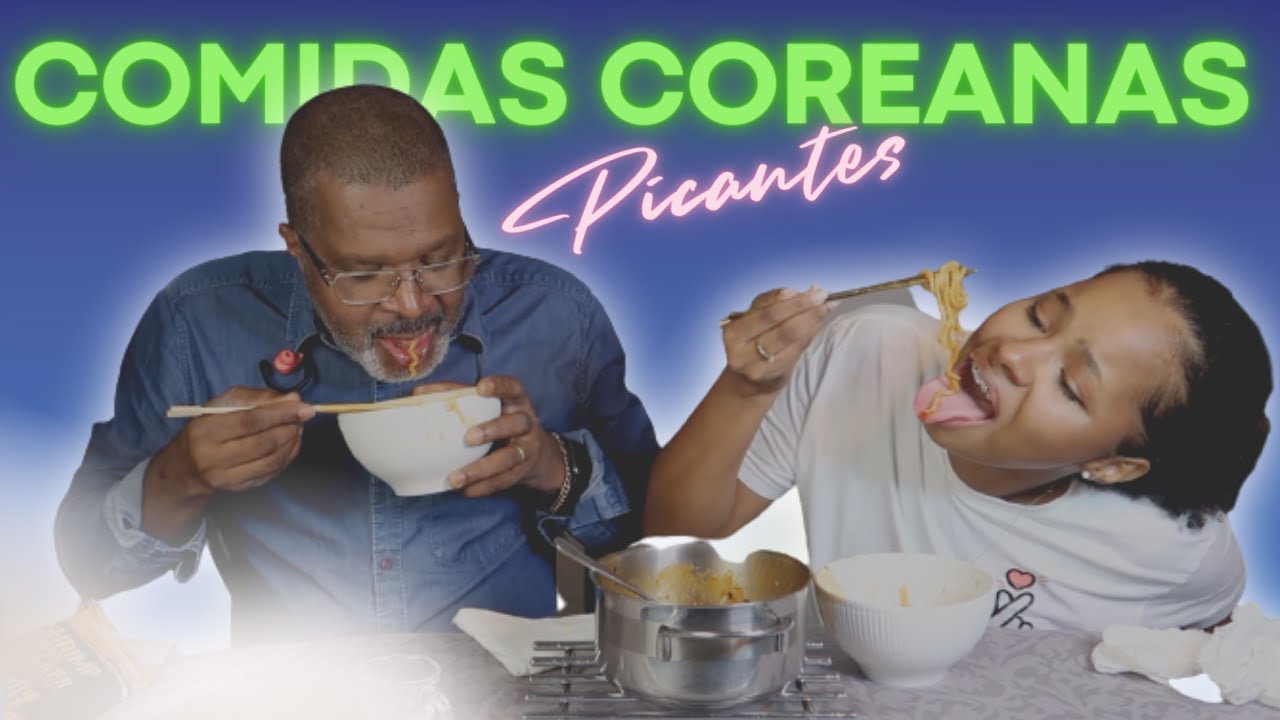 EXPERIMENTANDO COMIDAS COREANAS COM O MEU PAI