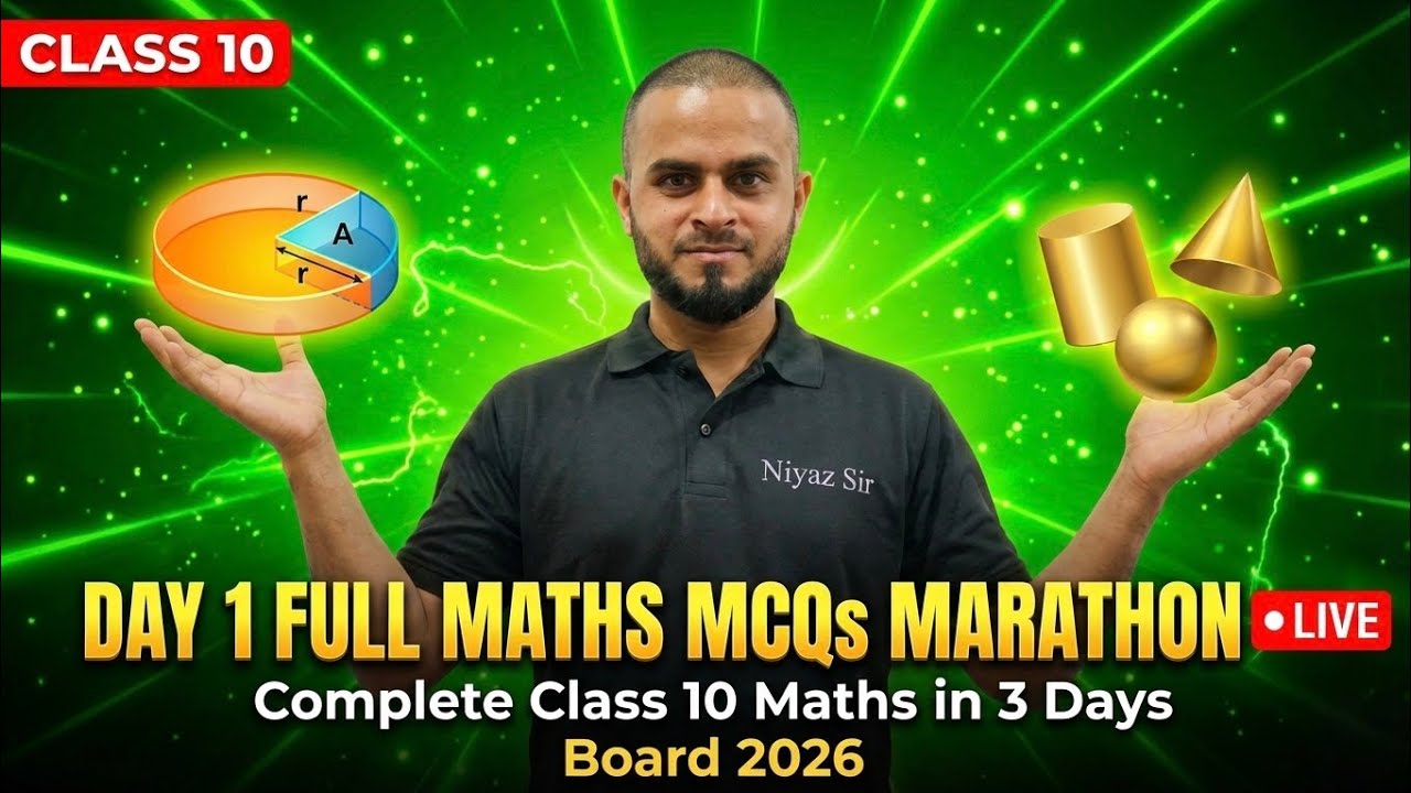 Live: Full Book MCQs Revision | Class 10 Maths Important Questions | Niyaz Sir