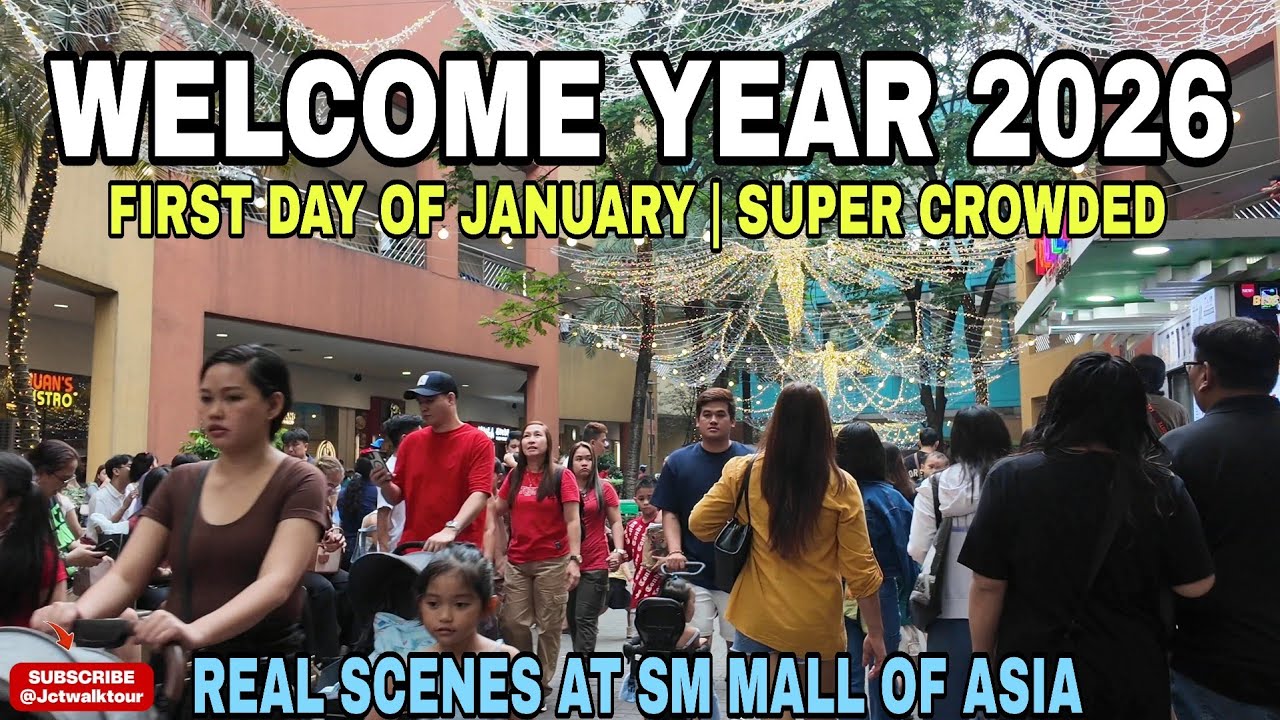 INSANE CROWDS😱!!First Day of January Walk Experience in SM MALL OF ASIA Real Scenes|Walk Tour 4KPH🇵🇭