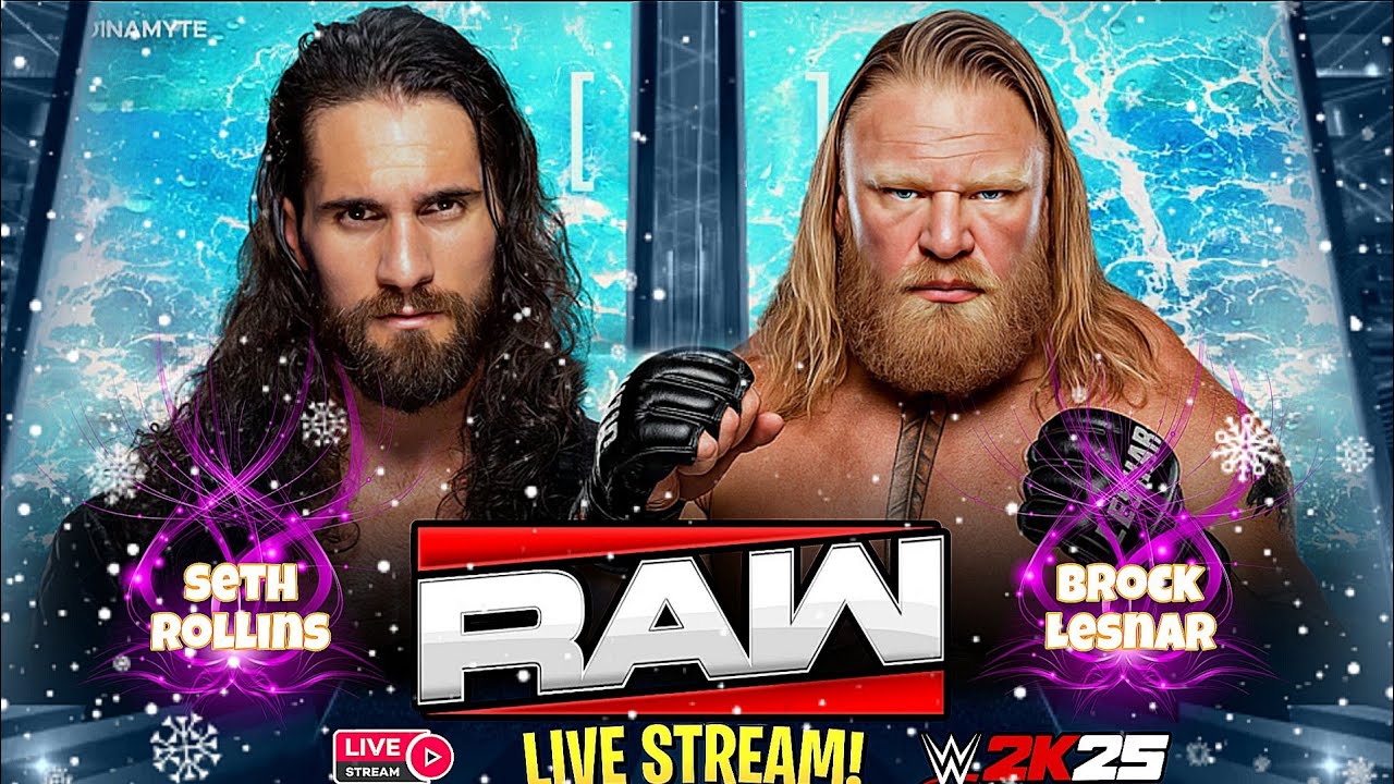 🔴 LIVE – Seth Rollins vs Brock Lesnar Full Match | WWE RAW Netflix | WWE 2K25 Gameplay