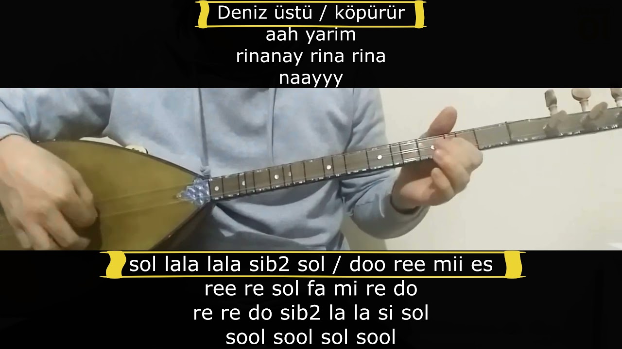 Deniz Üstü Köpürür | Solfej | Kısa Sap Bağlama | Bağlamanın Sesi | En Kolay Bağlama Dersi