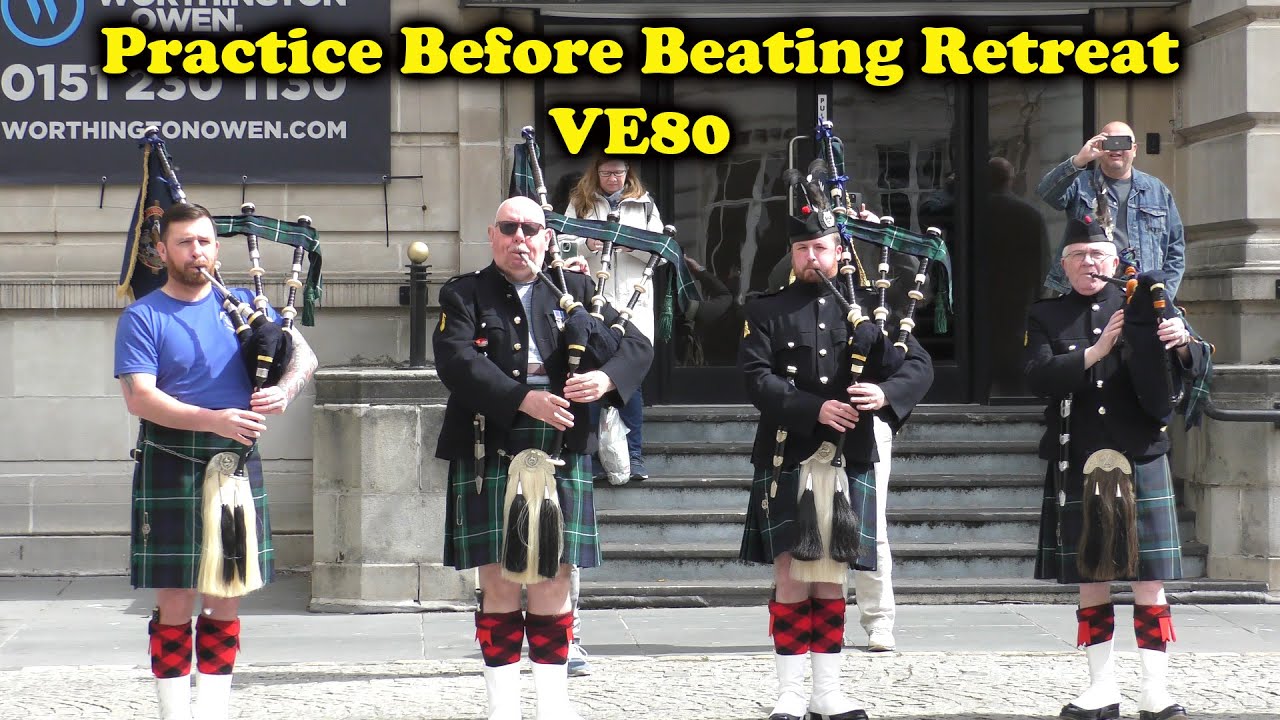 VE80 Beating Retreat Practice, Exchange Flags Liverpool