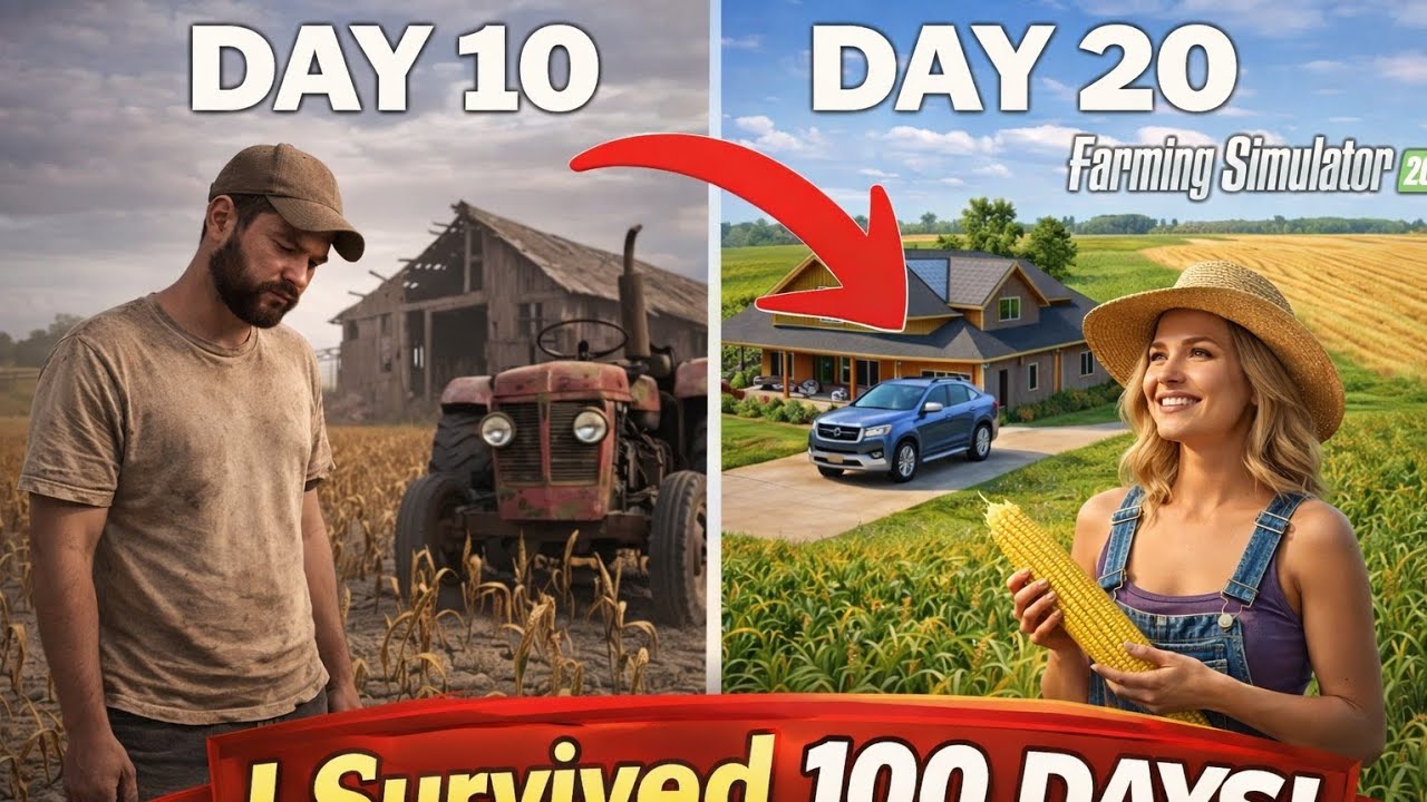 Day 10 to day 20 . 100 day survived challenge. #farmingsimulator 