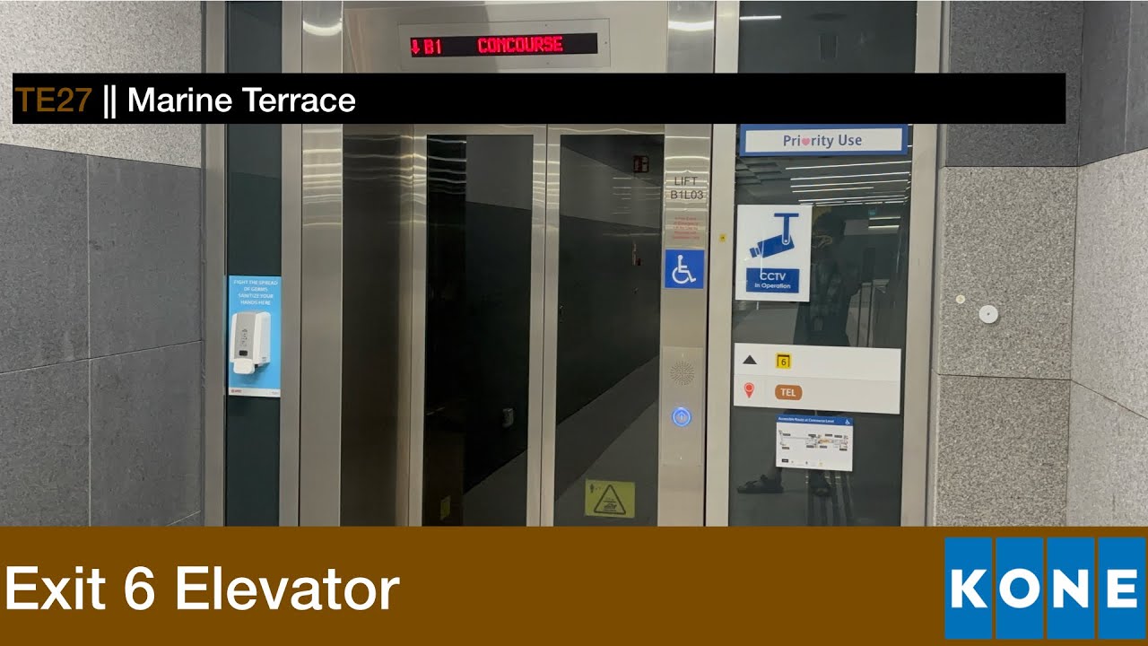 Marine Terrace MRT Station || Kone Elevator (Exit 6)